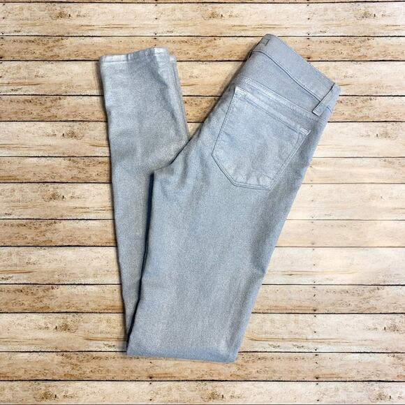 J Brand Denim - J Brand Super Skinny Metallic Silver Jeans